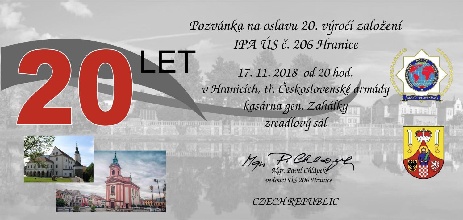 Oslava 20. výročí založení IPA ÚS č. 206 Hranice, Česko